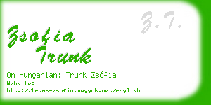 zsofia trunk business card